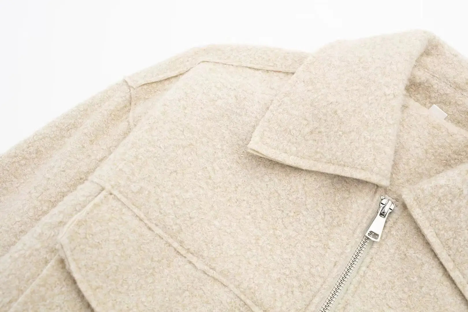 Cropped Wool Jacket Flapper Utility Outerwear Wool Jackets | Chuzko.com