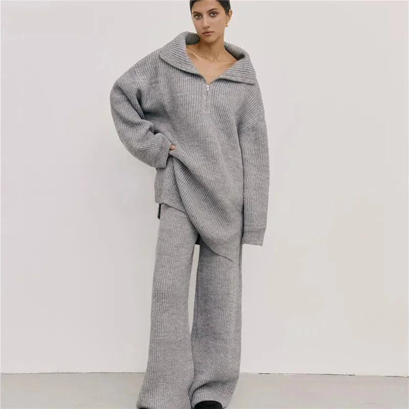 Casual Oversize Rib Knit Matching Set Outfit – Inspiring | Chuzko.com