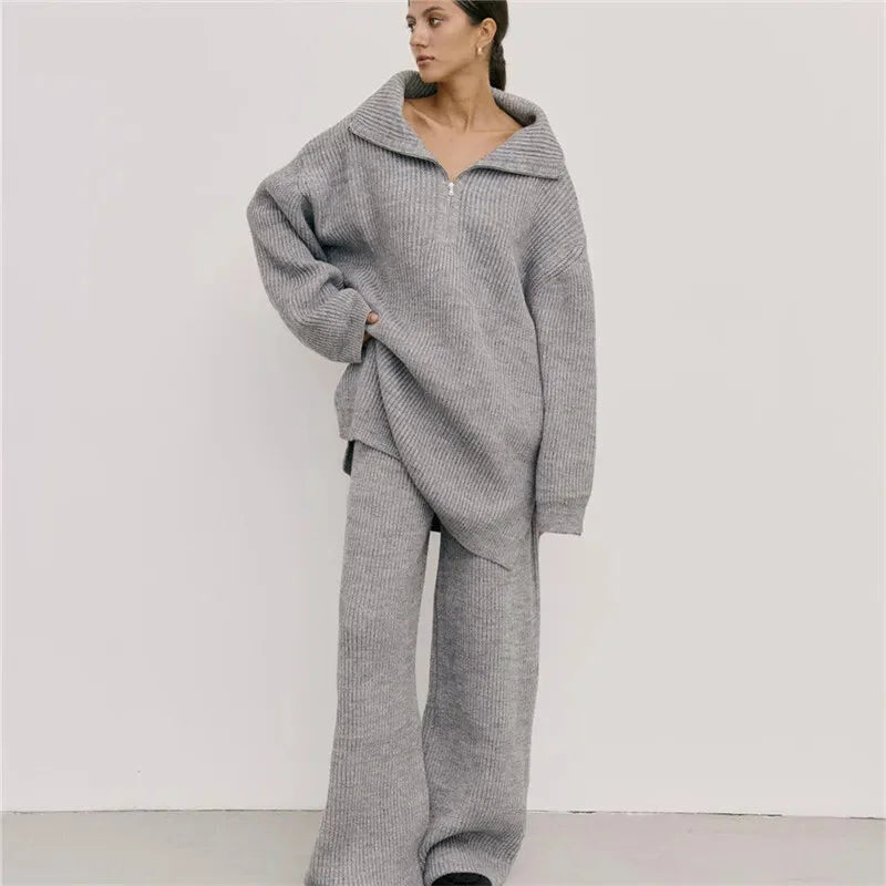 Casual Oversize Rib Knit Matching Set Outfit – Inspiring | Chuzko.com