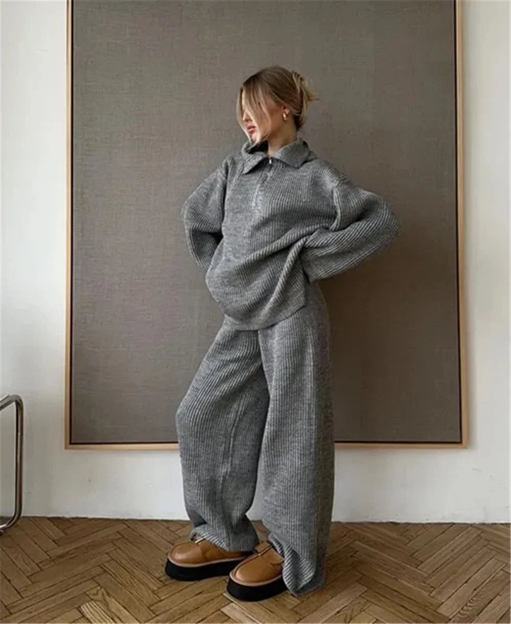 Casual Oversize Rib Knit Matching Set Outfit – Inspiring | Chuzko.com