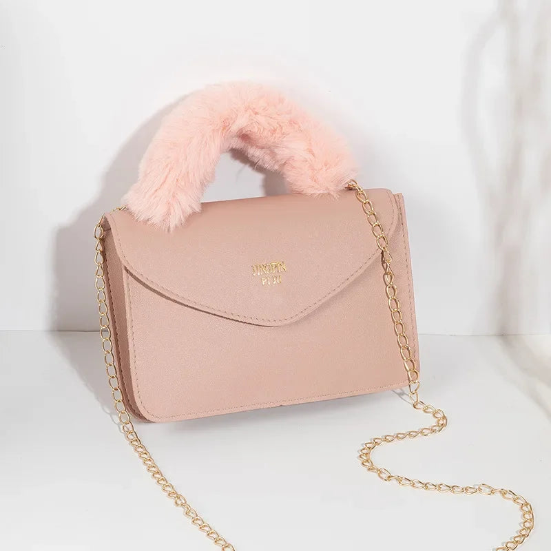 Soft Furry Plush Top-handle Crossbody Designer Handbags Crossbody | Chuzko.com