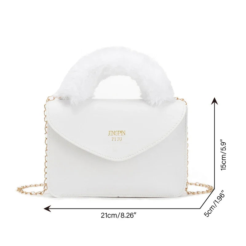 Soft Furry Plush Top-handle Crossbody Designer Handbags Crossbody | Chuzko.com