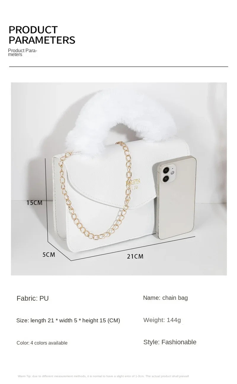 Soft Furry Plush Top-handle Crossbody Designer Handbags Crossbody | Chuzko.com