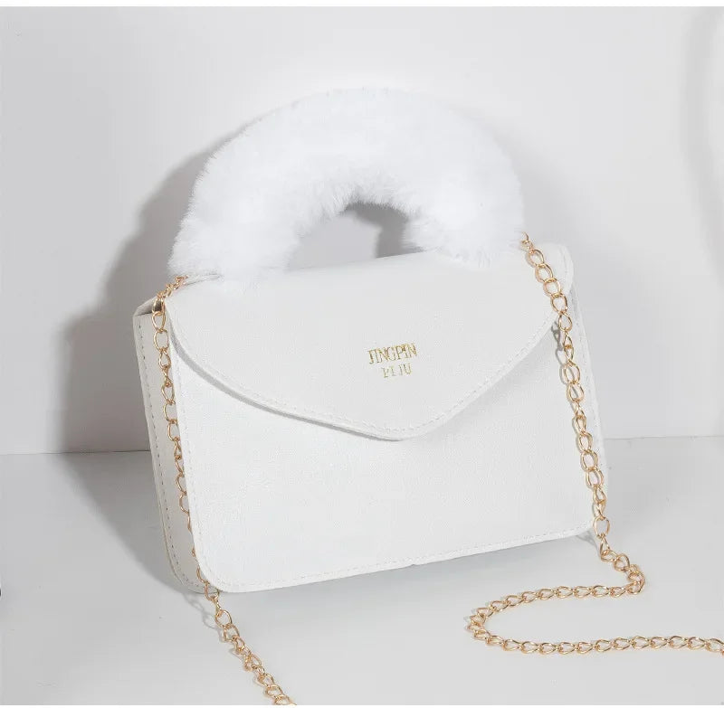 Soft Furry Plush Top-handle Crossbody Designer Handbags Crossbody | Chuzko.com