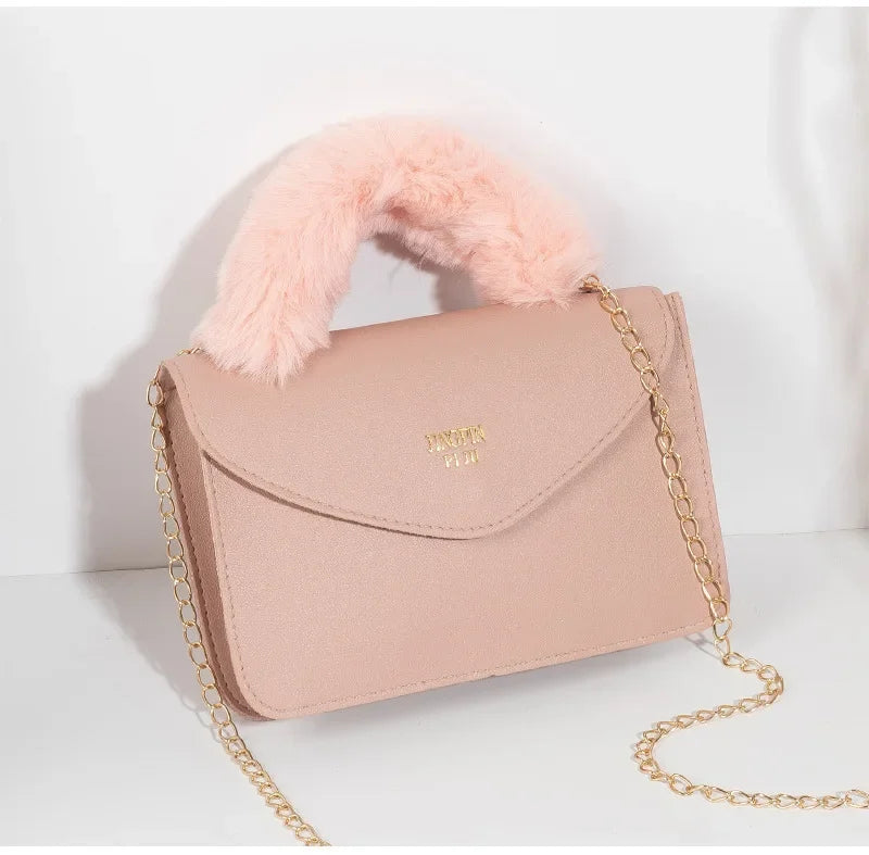 Soft Furry Plush Top-handle Crossbody Designer Handbags Crossbody | Chuzko.com