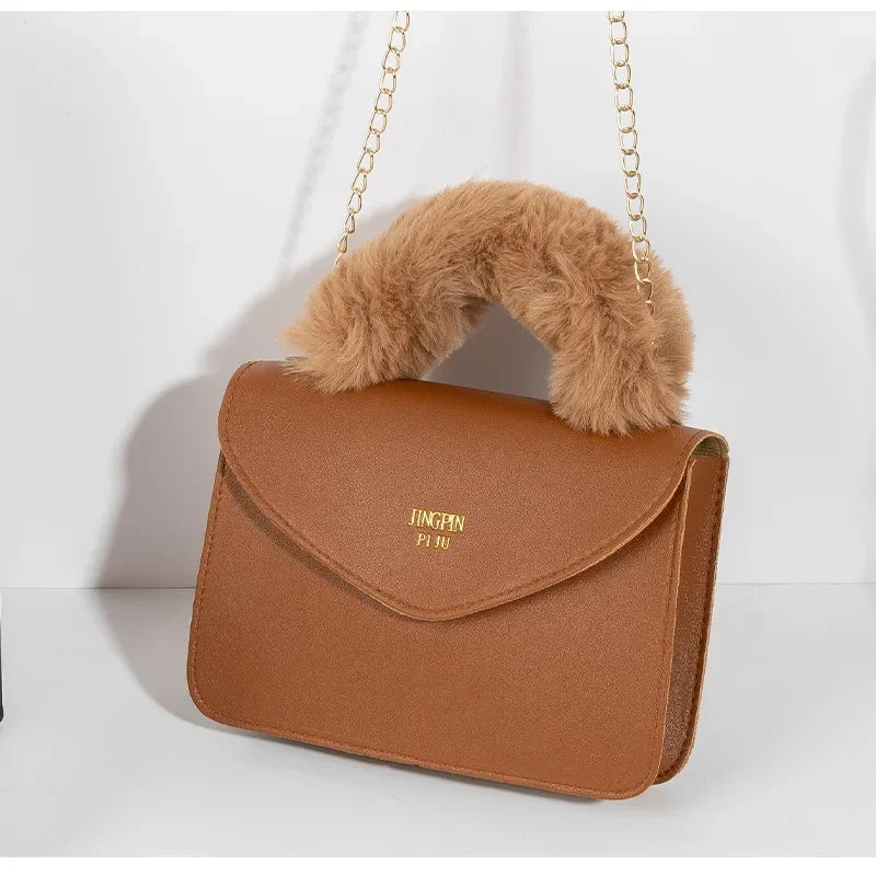 Soft Furry Plush Top-handle Crossbody Designer Handbags Crossbody | Chuzko.com