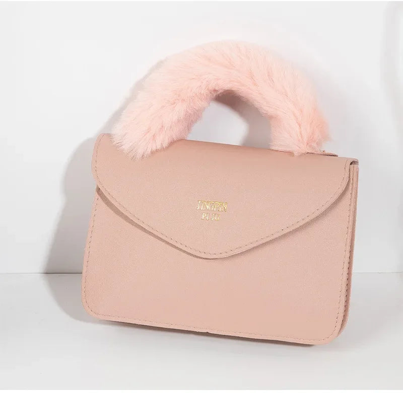 Soft Furry Plush Top-handle Crossbody Designer Handbags Crossbody | Chuzko.com