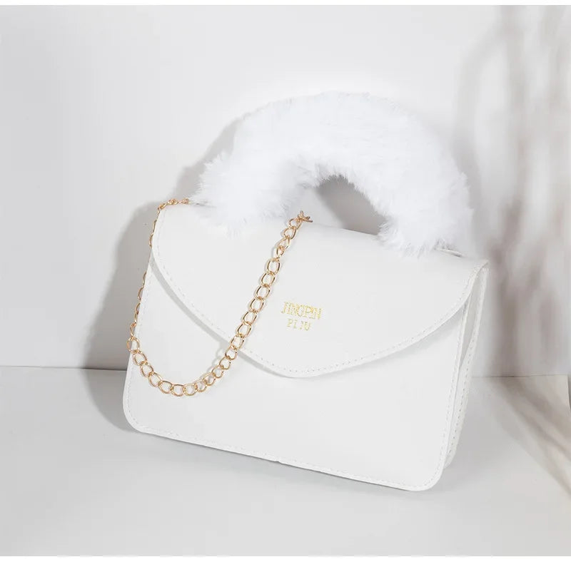 Soft Furry Plush Top-handle Crossbody Designer Handbags Crossbody | Chuzko.com