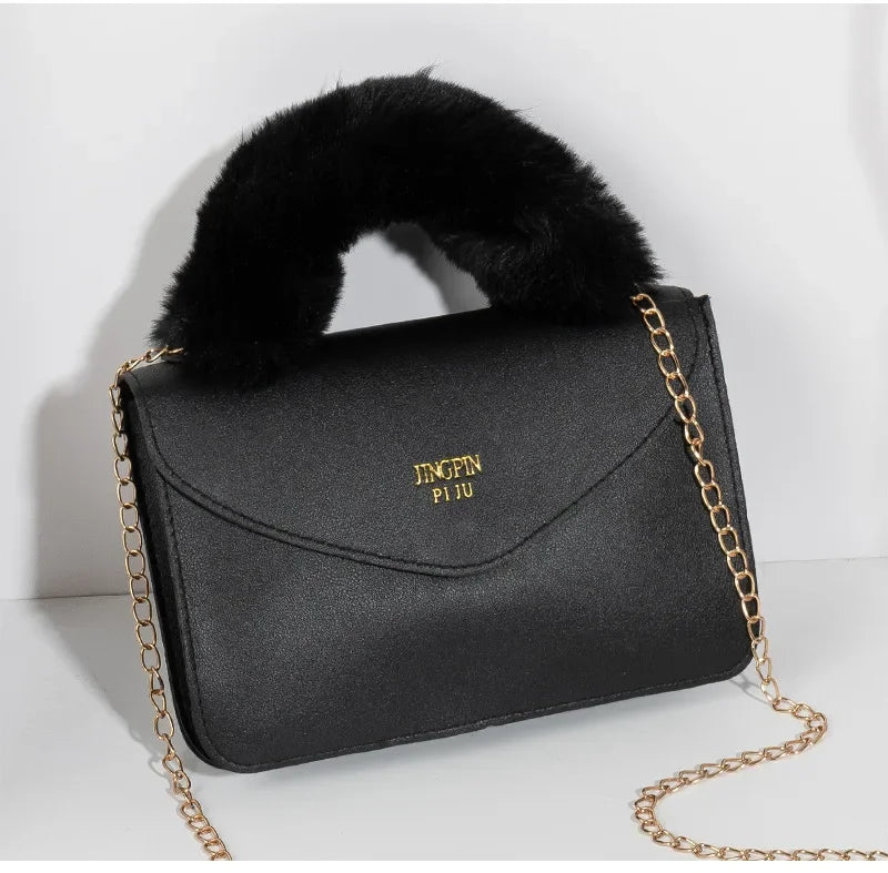 Soft Furry Plush Top-handle Crossbody Designer Handbags Crossbody | Chuzko.com