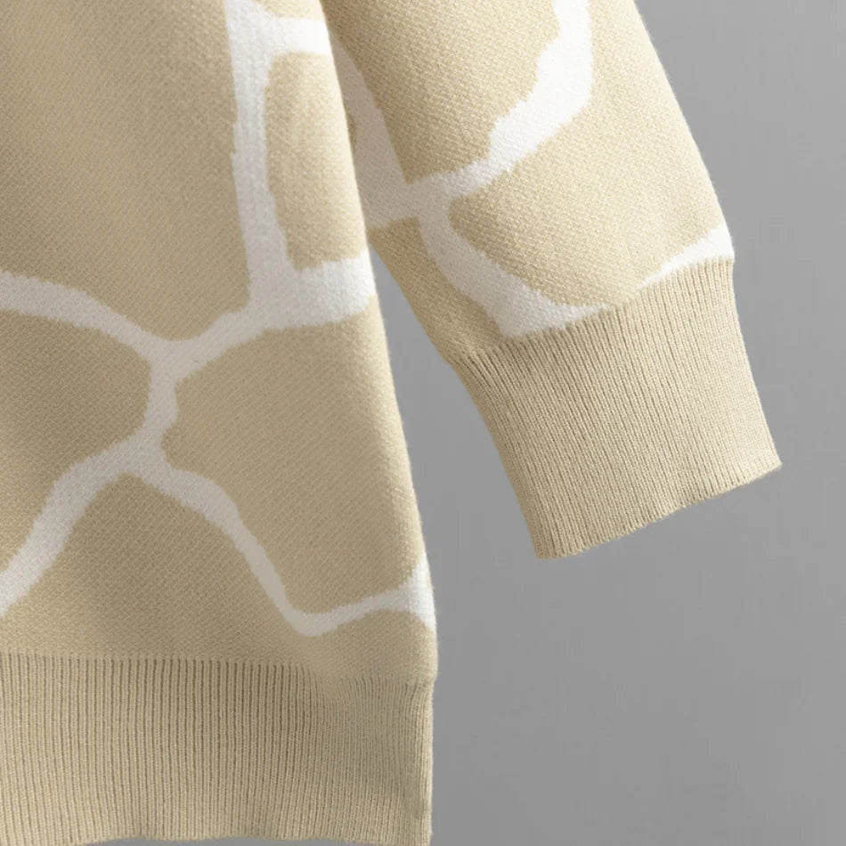 Giraffe’s Skin Print Pattern Sweater Cardigans Cardigans | Chuzko.com