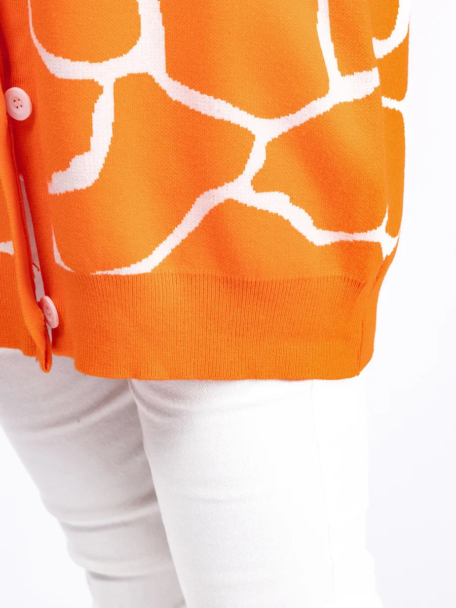 Giraffe’s Skin Print Pattern Sweater Cardigans Cardigans | Chuzko.com