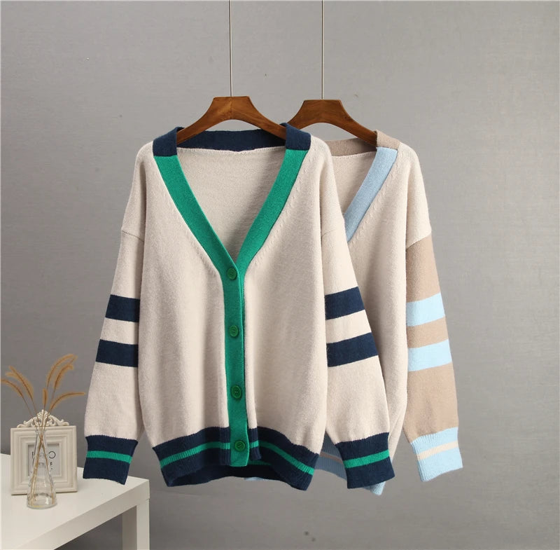 Varsity Charm Striped Cardigan Cardigans | Chuzko.com