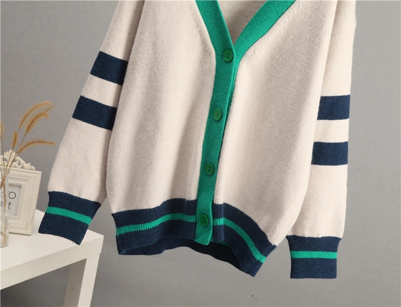 Varsity Charm Striped Cardigan Cardigans | Chuzko.com