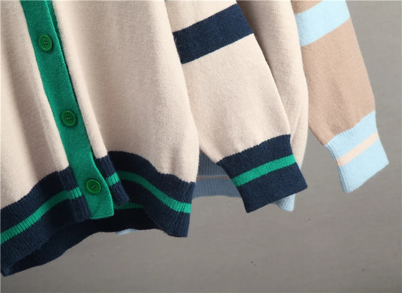 Varsity Charm Striped Cardigan Cardigans | Chuzko.com