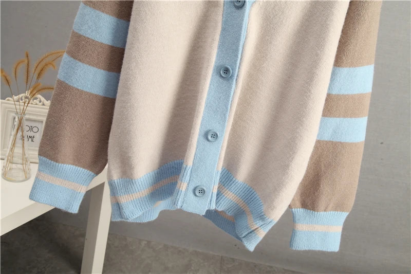 Varsity Charm Striped Cardigan Cardigans | Chuzko.com