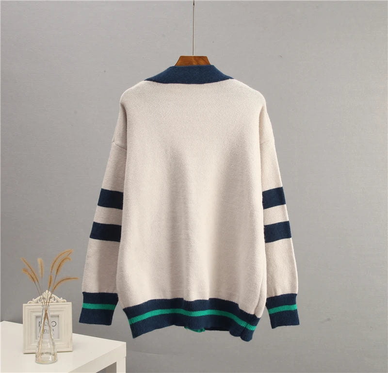 Varsity Charm Striped Cardigan Cardigans | Chuzko.com