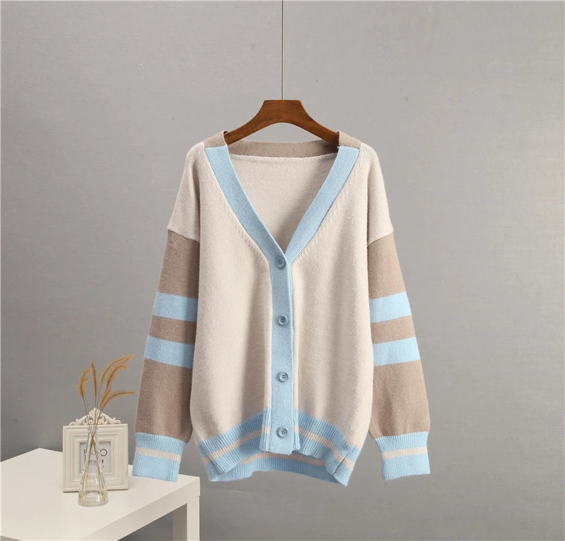 Varsity Charm Striped Cardigan Cardigans | Chuzko.com