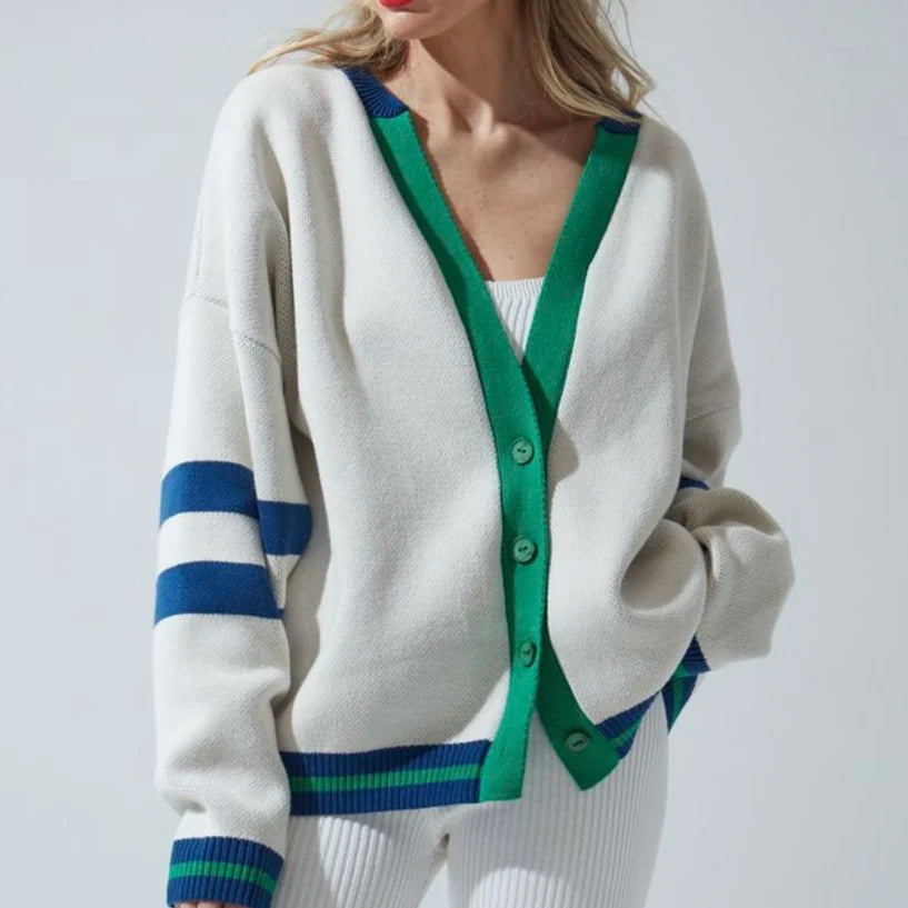 Varsity Charm Striped Cardigan Cardigans | Chuzko.com