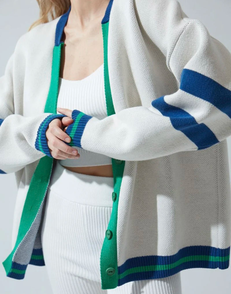 Varsity Charm Striped Cardigan Cardigans | Chuzko.com