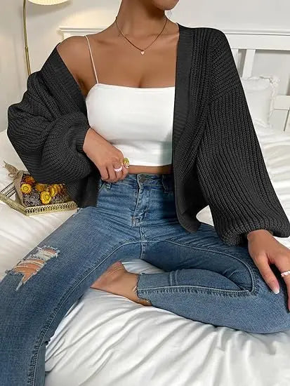 Chic Chunky Knit Throw-On Open Front Cardigans | Chuzko.com