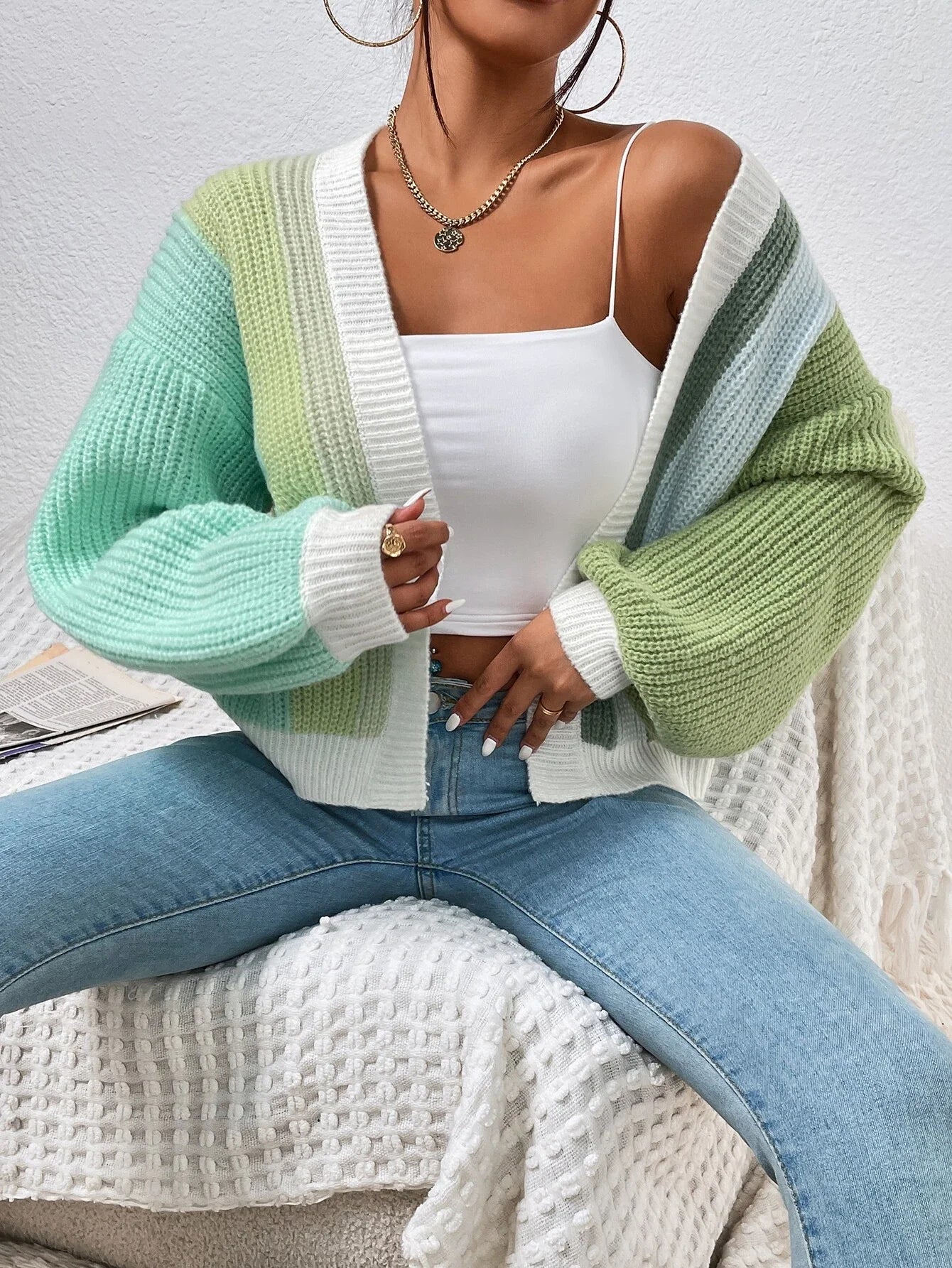 Chic Chunky Knit Throw-On Open Front Cardigans | Chuzko.com