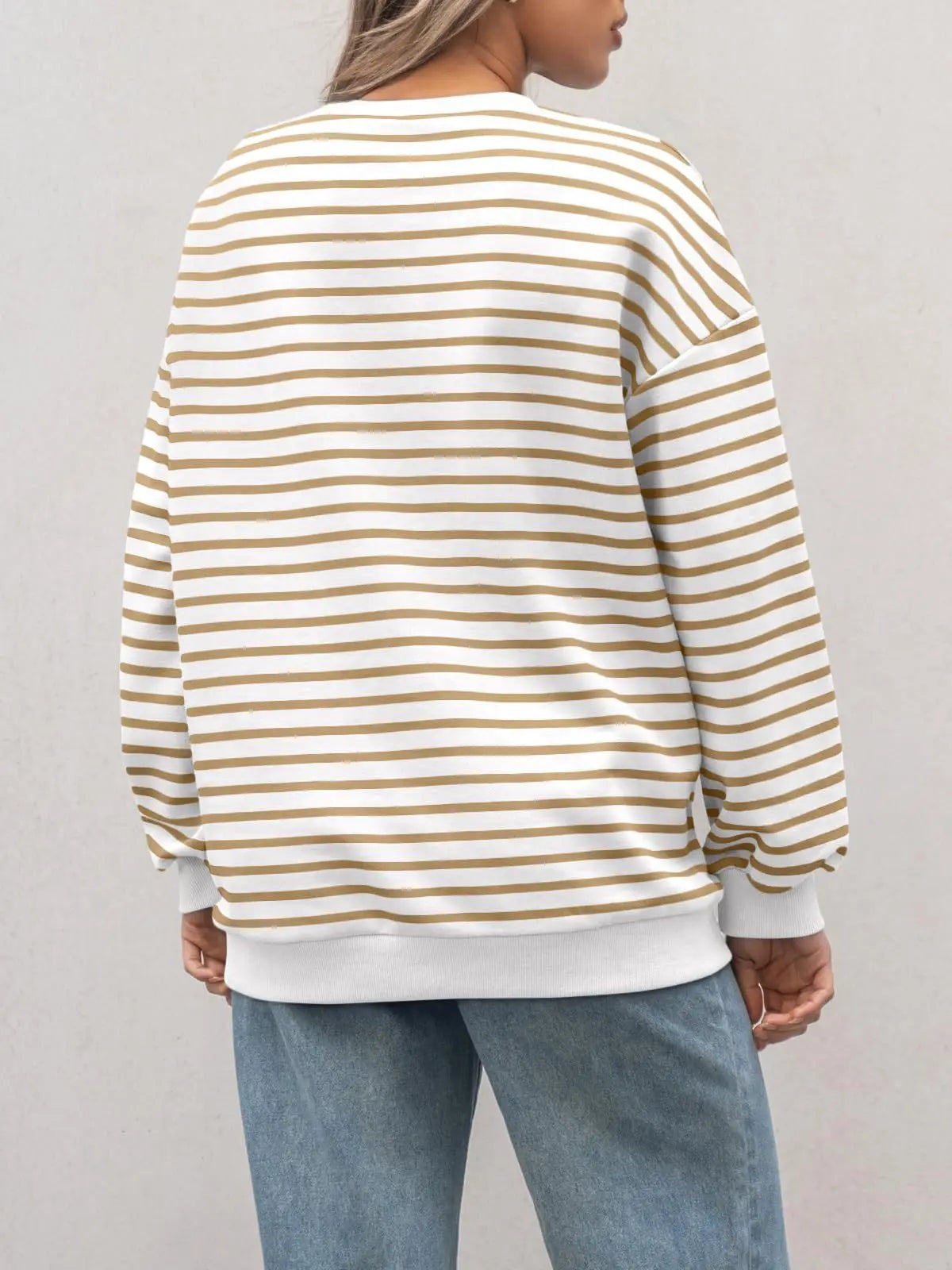 Casual Stripes Oversized Pullover Pullovers Sweatshirts | Chuzko.com