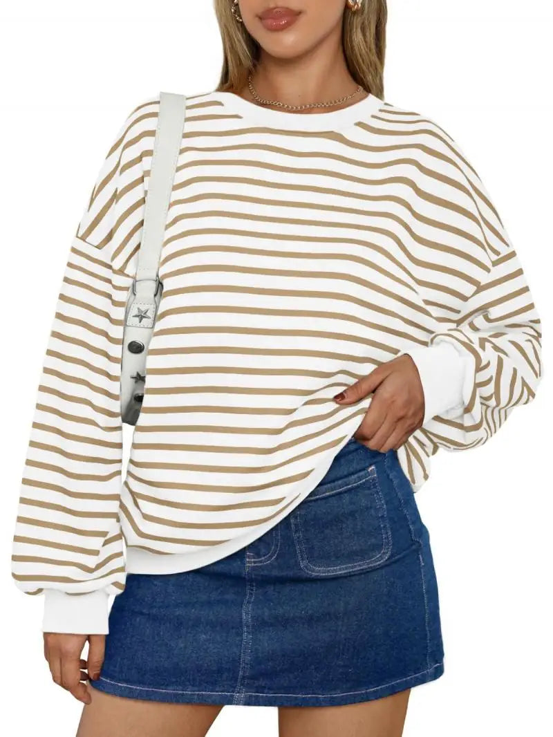 Casual Stripes Oversized Pullover	