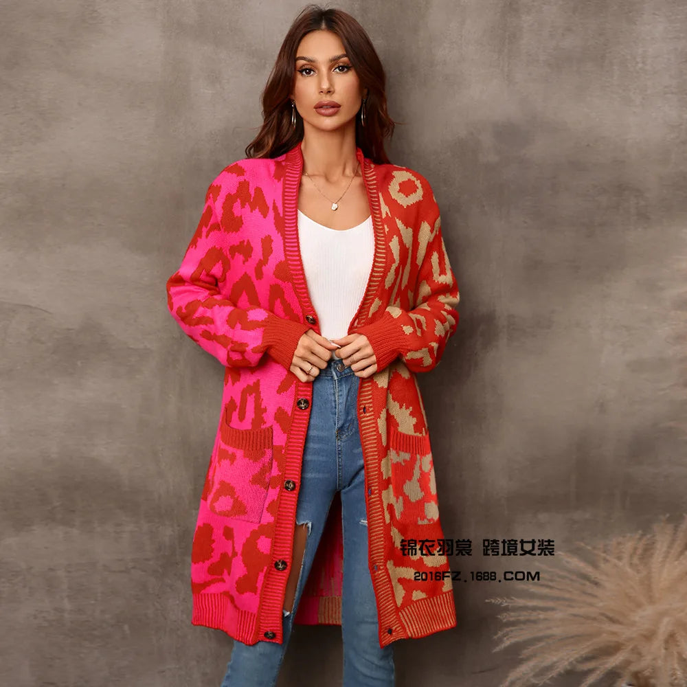 Chic Predator Print Cardigan Oversized Cardigans | Chuzko.com