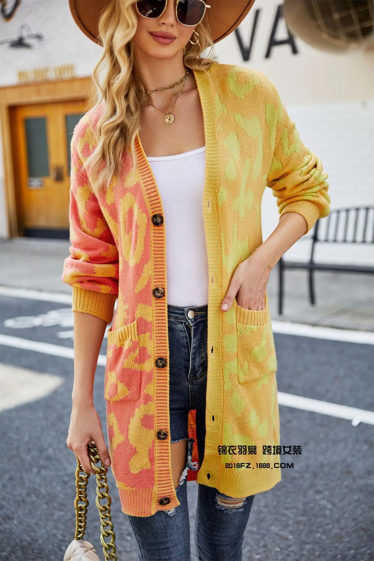 Chic Predator Print Cardigan Oversized Cardigans | Chuzko.com