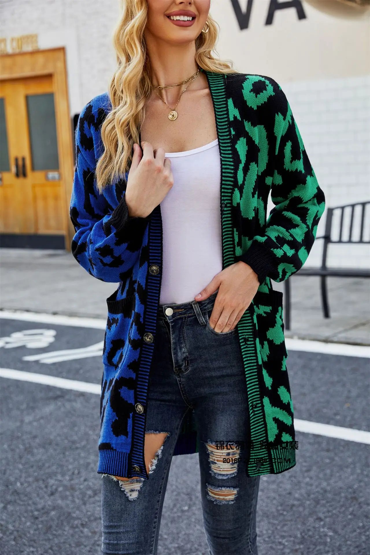 Chic Predator Print Cardigan Oversized Cardigans | Chuzko.com