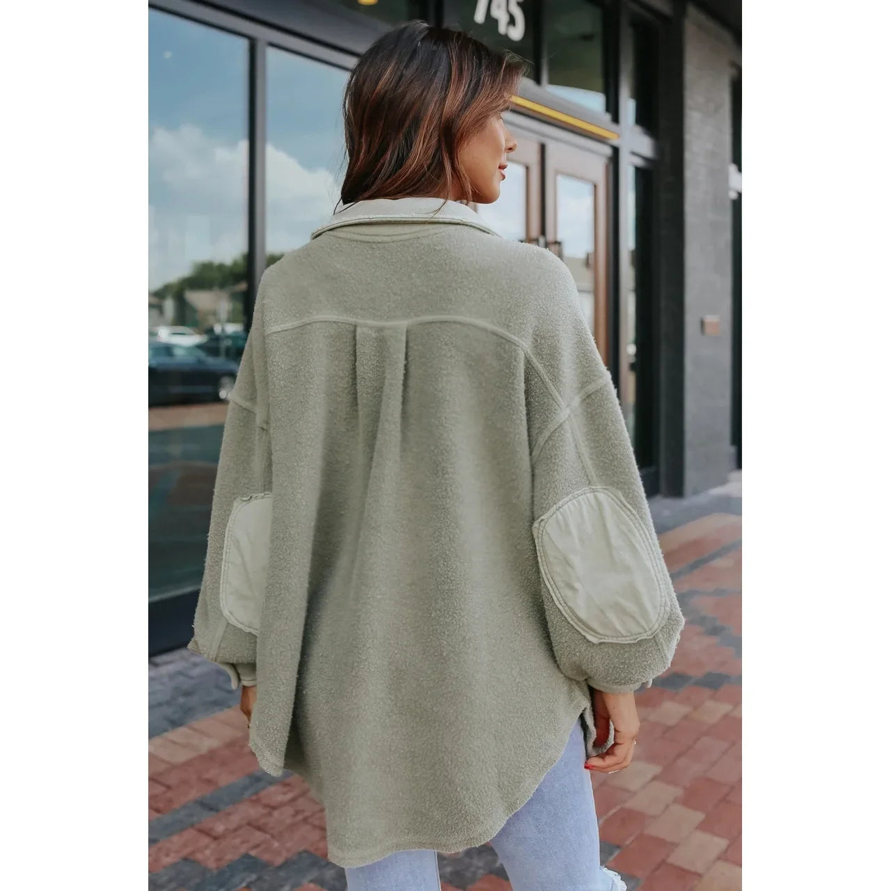 Oversized Urban Sherpa Layering Shacket Women Shackets | Chuzko.com