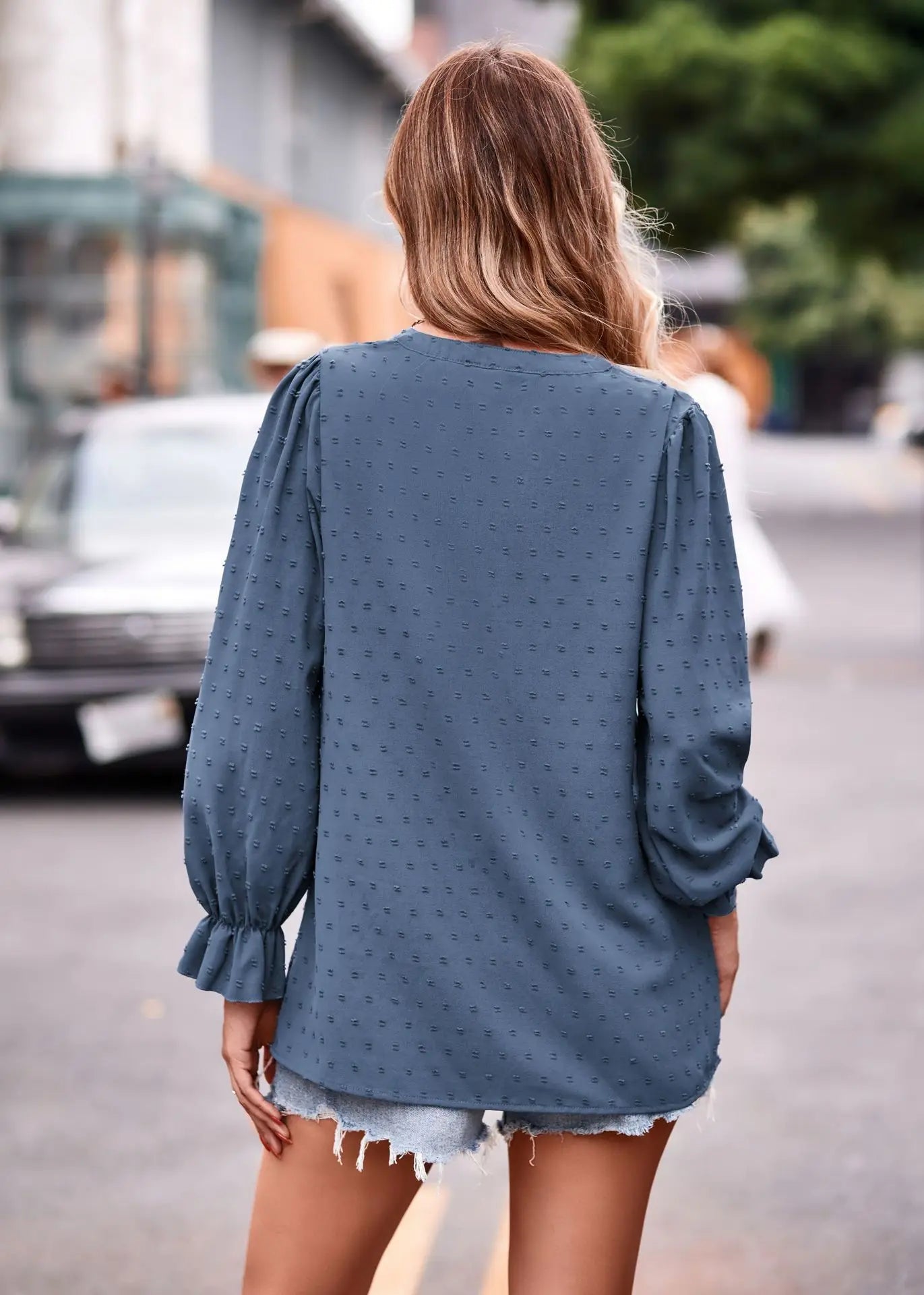 Day-to-Night V-Neck Blouse Pullover Blouses | Chuzko.com