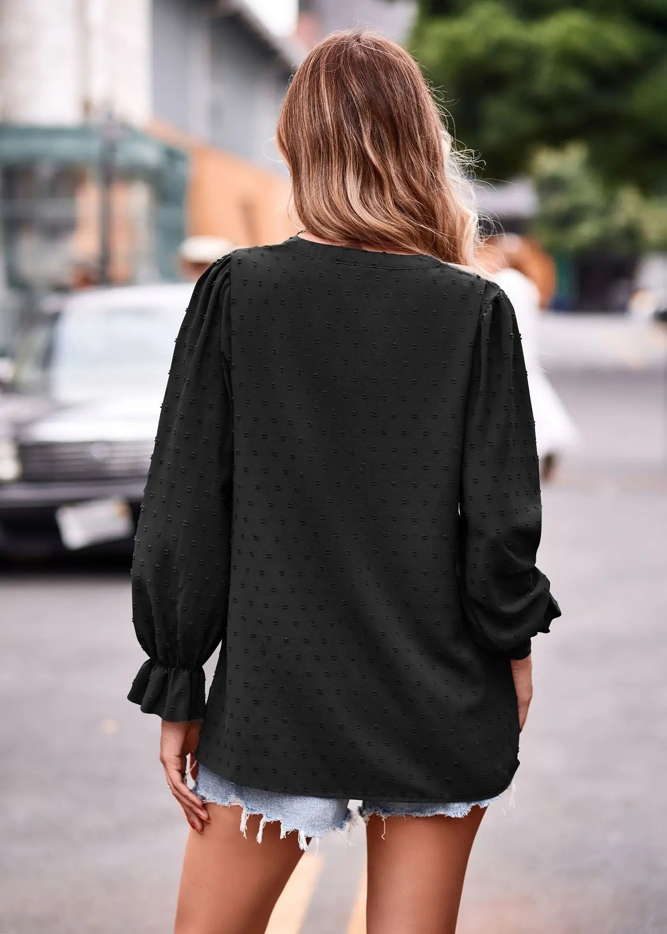 Day-to-Night V-Neck Blouse Pullover Blouses | Chuzko.com