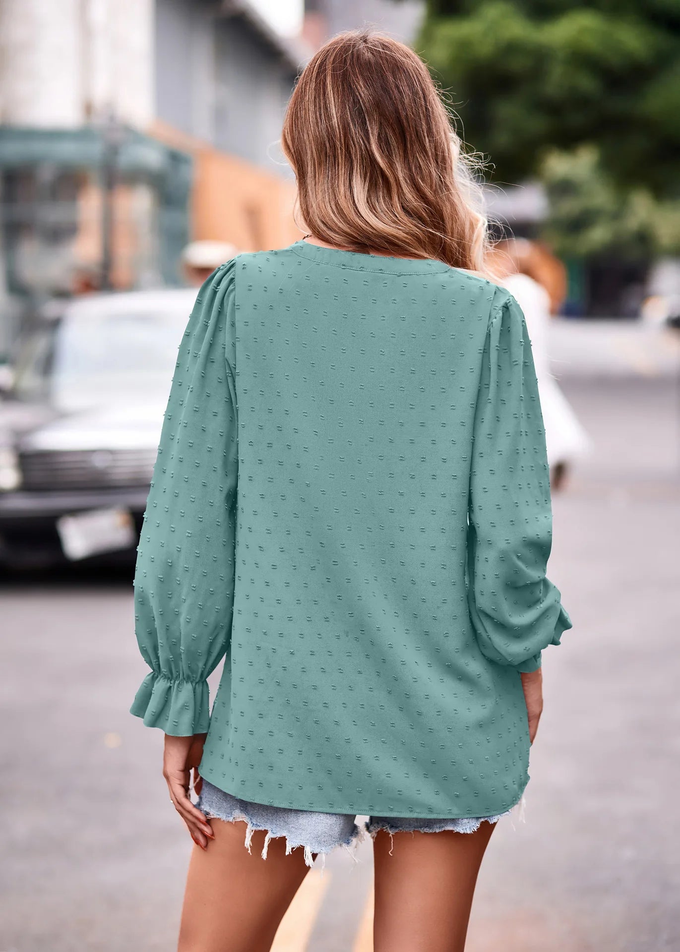 Day-to-Night V-Neck Blouse Pullover Blouses | Chuzko.com