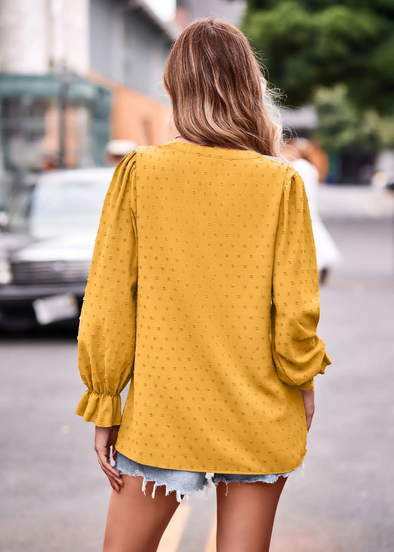 Day-to-Night V-Neck Blouse Pullover Blouses | Chuzko.com