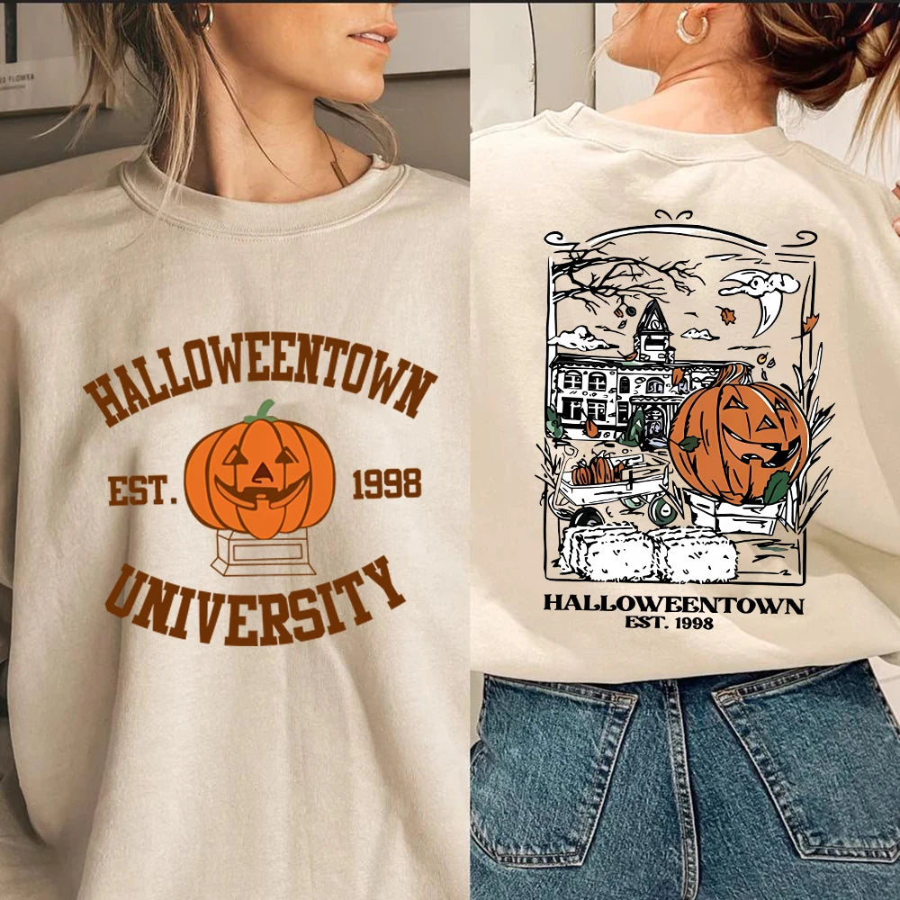 Cozy Halloweentown University Sweatshirt – Two-Sided Print 🎃👻 | Chuzko.com