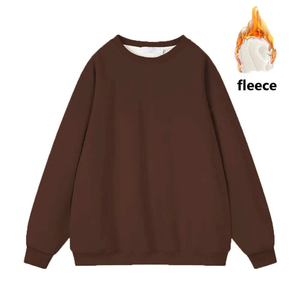 Warmth in Style: Solid Fleece Pullover Fleece Sweatshirts | Chuzko.com