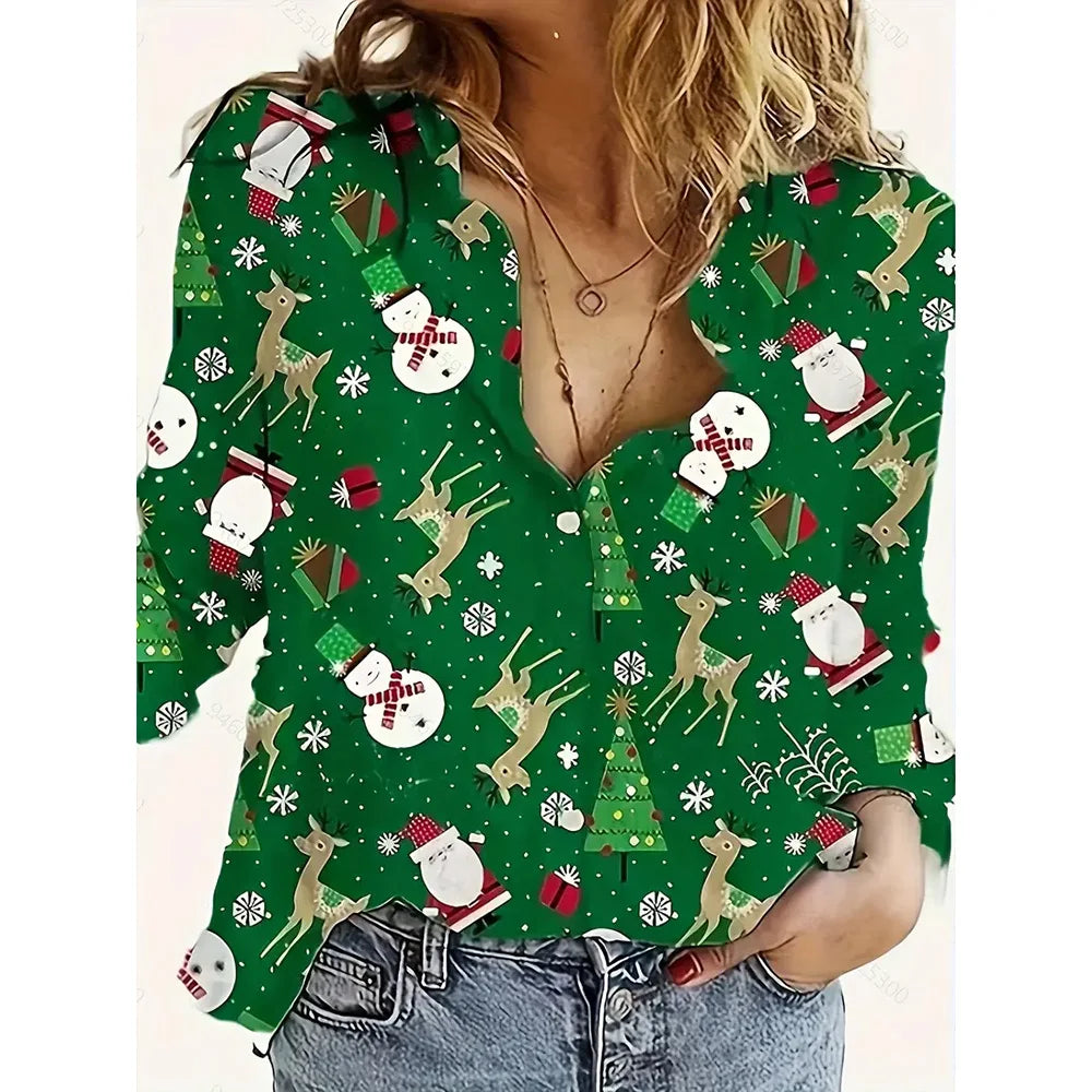 Merry & Bright Holiday Shirt Festive Printed Shirts | Chuzko.com