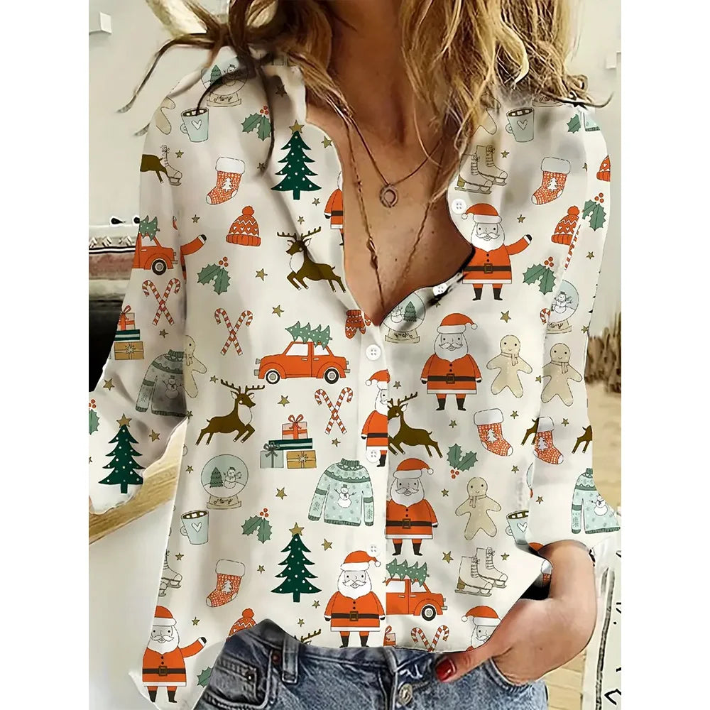 Merry & Bright Holiday Shirt Festive Printed Shirts | Chuzko.com