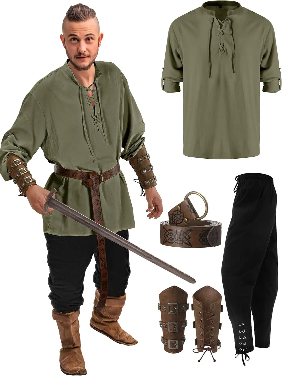 4 Pcs Medieval Maven Ensemble Kit - Halloween Best Male Halloween | Chuzko.com