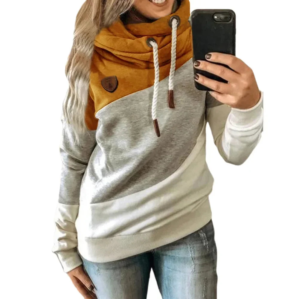 Thick Warm Color Block Pullover Hoodie Sweatshirt Pullover | Chuzko.com