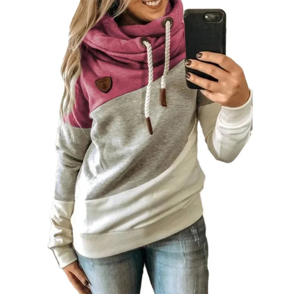 Thick Warm Color Block Pullover Hoodie Sweatshirt Pullover | Chuzko.com