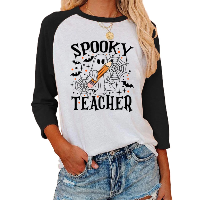 Trick-or-Treat Trove Raglan T-Shirt Festive Printed Shirts | Chuzko.com