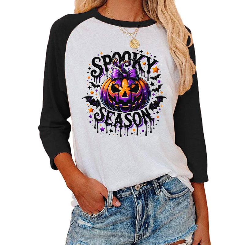 Trick-or-Treat Trove Raglan T-Shirt Festive Printed Shirts | Chuzko.com