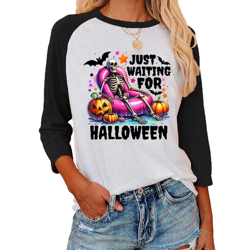 Trick-or-Treat Trove Raglan T-Shirt Festive Printed Shirts | Chuzko.com