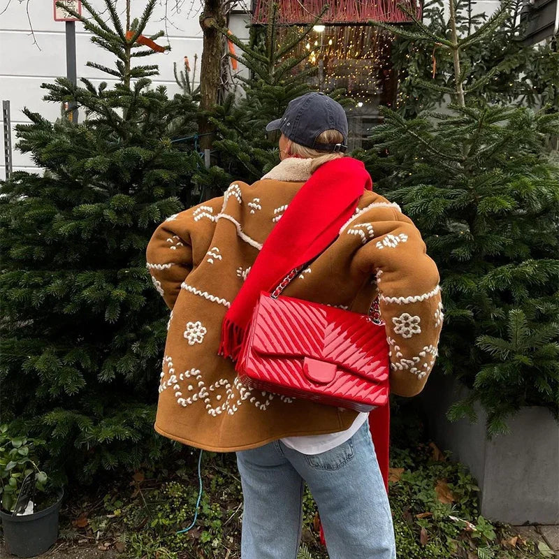 Stylish Sherpa-Lined Artisan Coat Suede Jackets | Chuzko.com