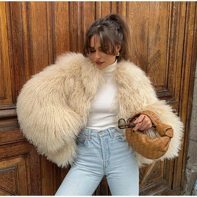 Cuddle Puff Faux Fur Crop Jacket Faux Fur Jackets | Chuzko.com