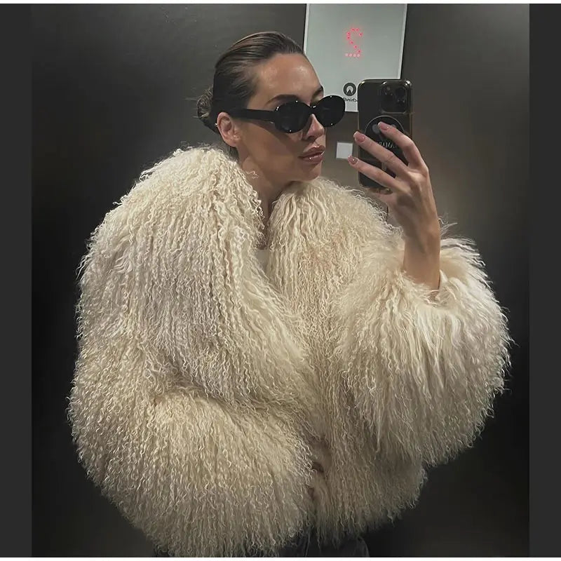 Cuddle Puff Faux Fur Crop Jacket Faux Fur Jackets | Chuzko.com