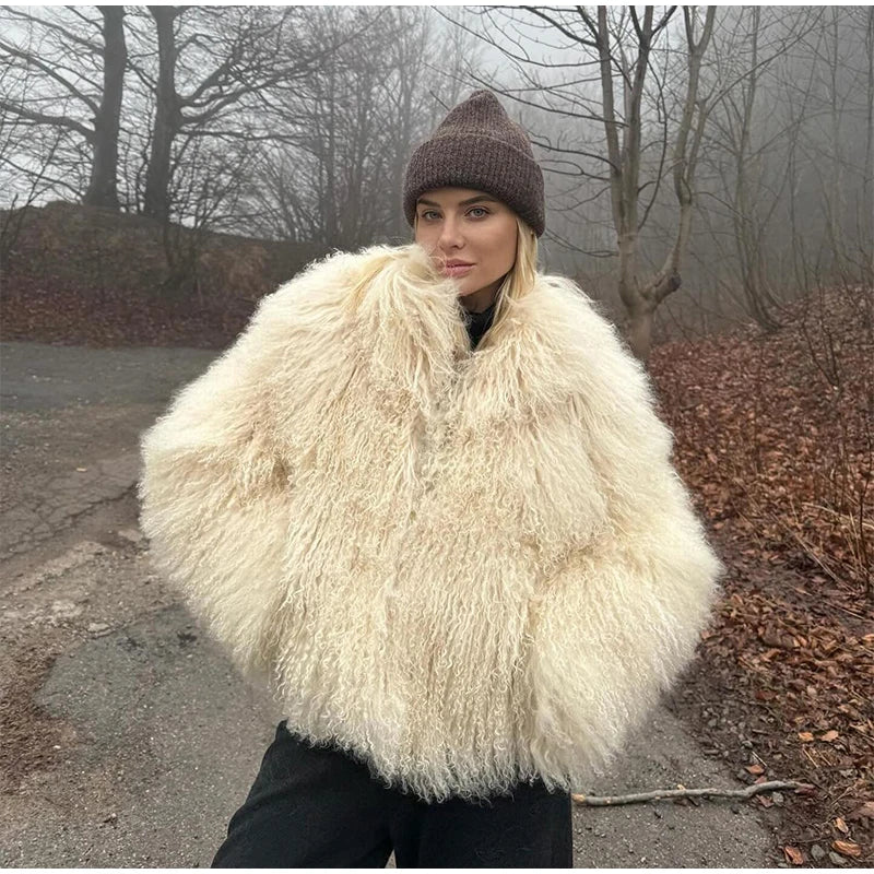 Cuddle Puff Faux Fur Crop Jacket Faux Fur Jackets | Chuzko.com