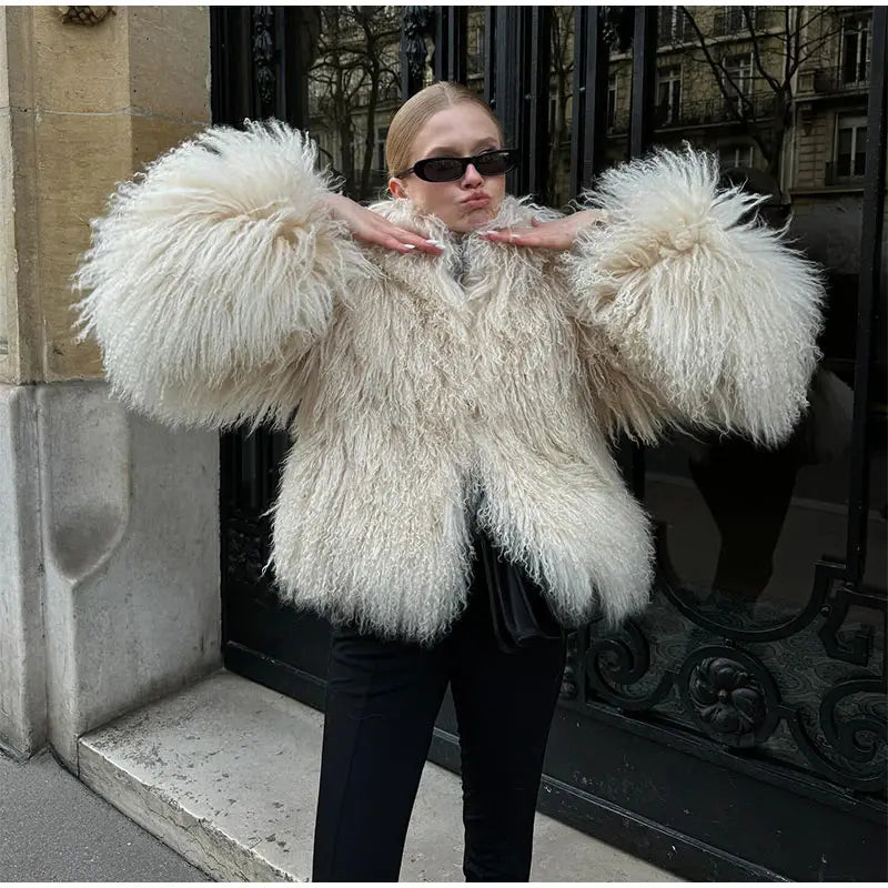 Cuddle Puff Faux Fur Crop Jacket Faux Fur Jackets | Chuzko.com